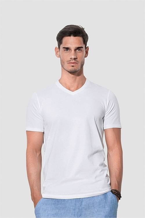 Koszulka męska z krótkim rękawem model V-Neck Clive