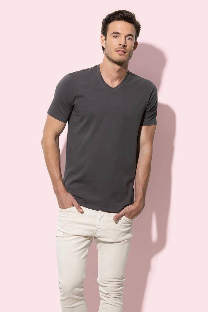 Koszulka męska z krótkim rękawem model V-Neck Clive