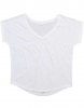 Koszulka o dużym dekolcie V-neck z zaokrąglonym dołem – model damski
