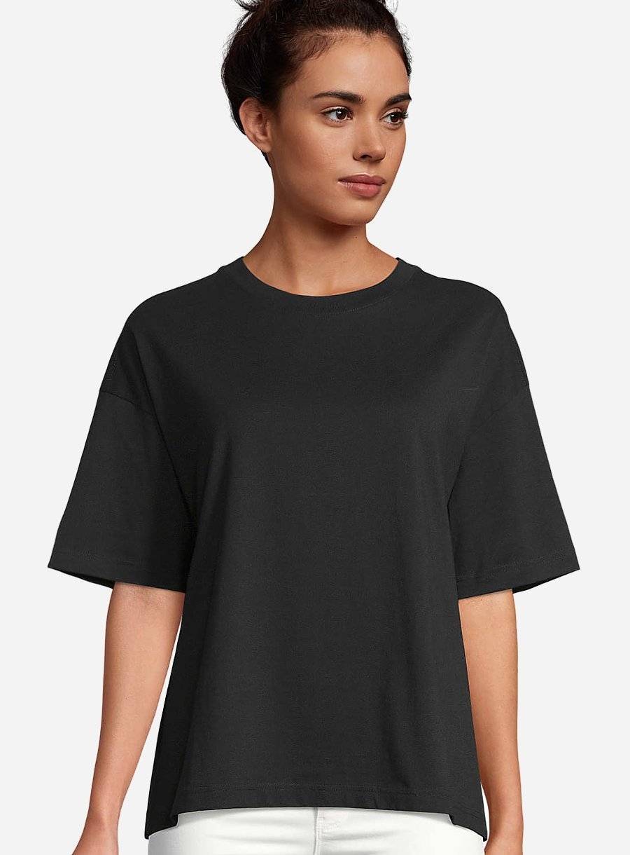 Koszulka o swobodnym fasonie oversized uszyta z bawełny organicznej, model damski