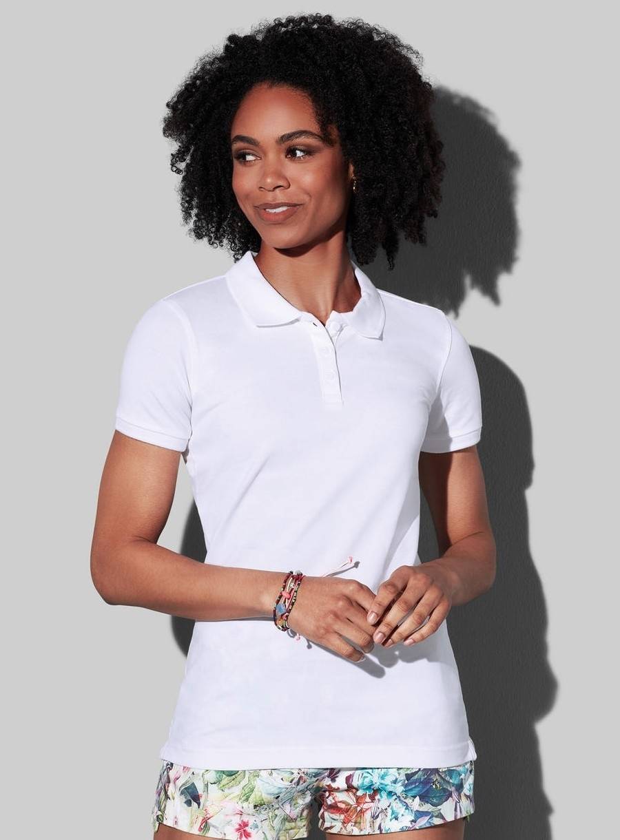 Koszulka polo damska z dodatkiem elastanu, Claire
