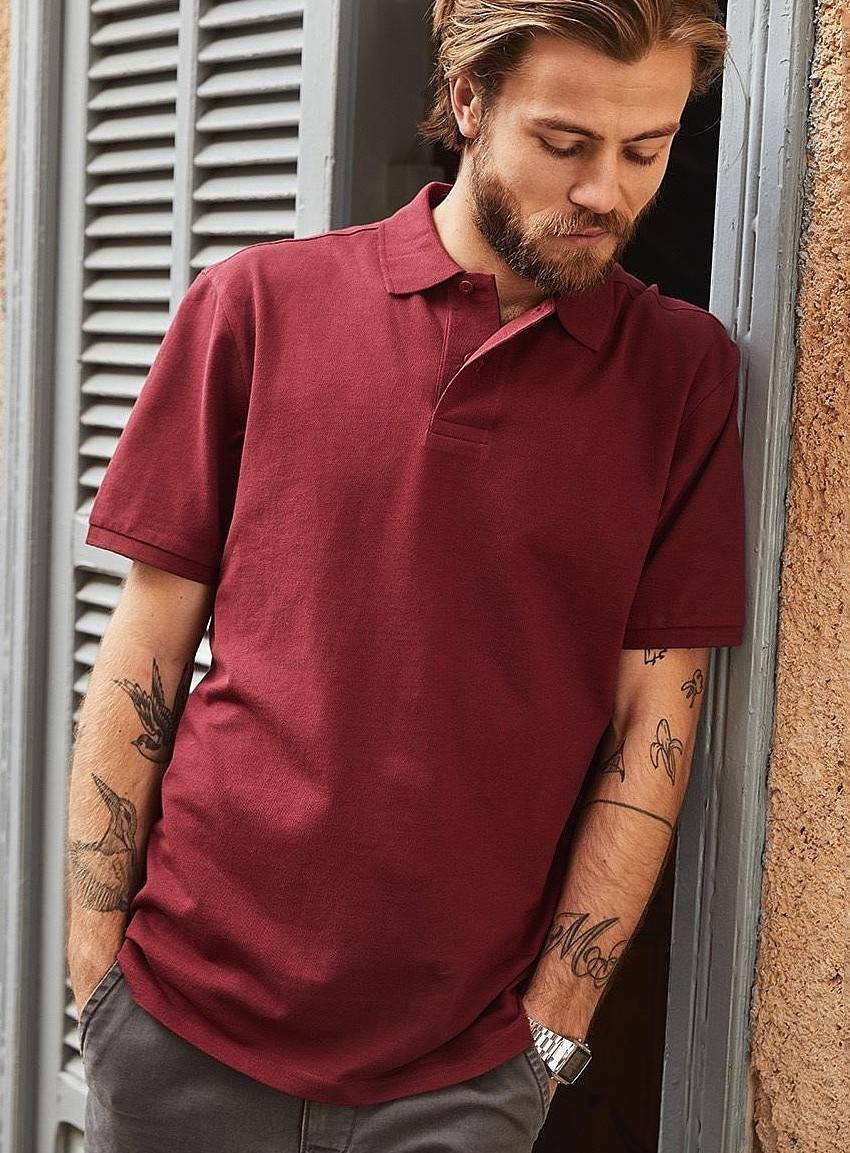 Koszulka polo męska JN z bawełny organicznej