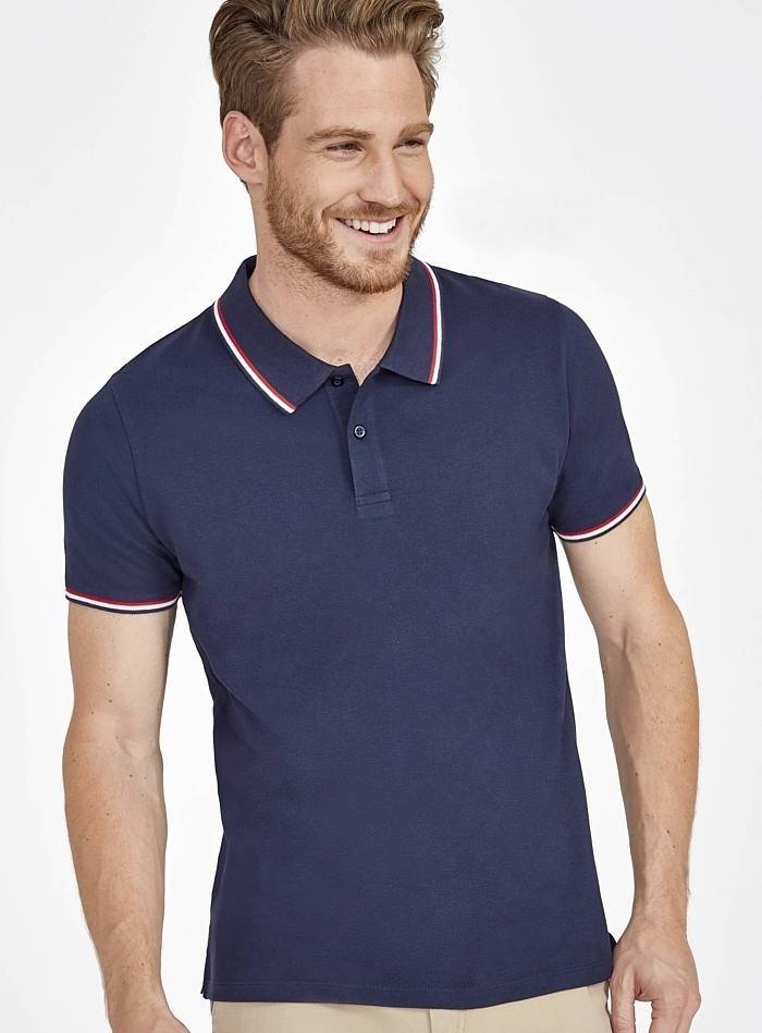 Koszulka polo męska Sol's z kontrastowymi paskami