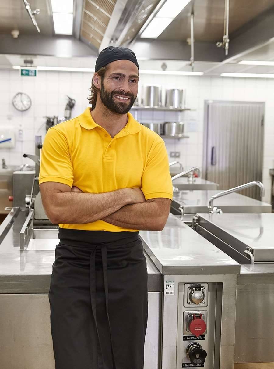 Koszulka polo męska z dzianinowym kołnierzykiem