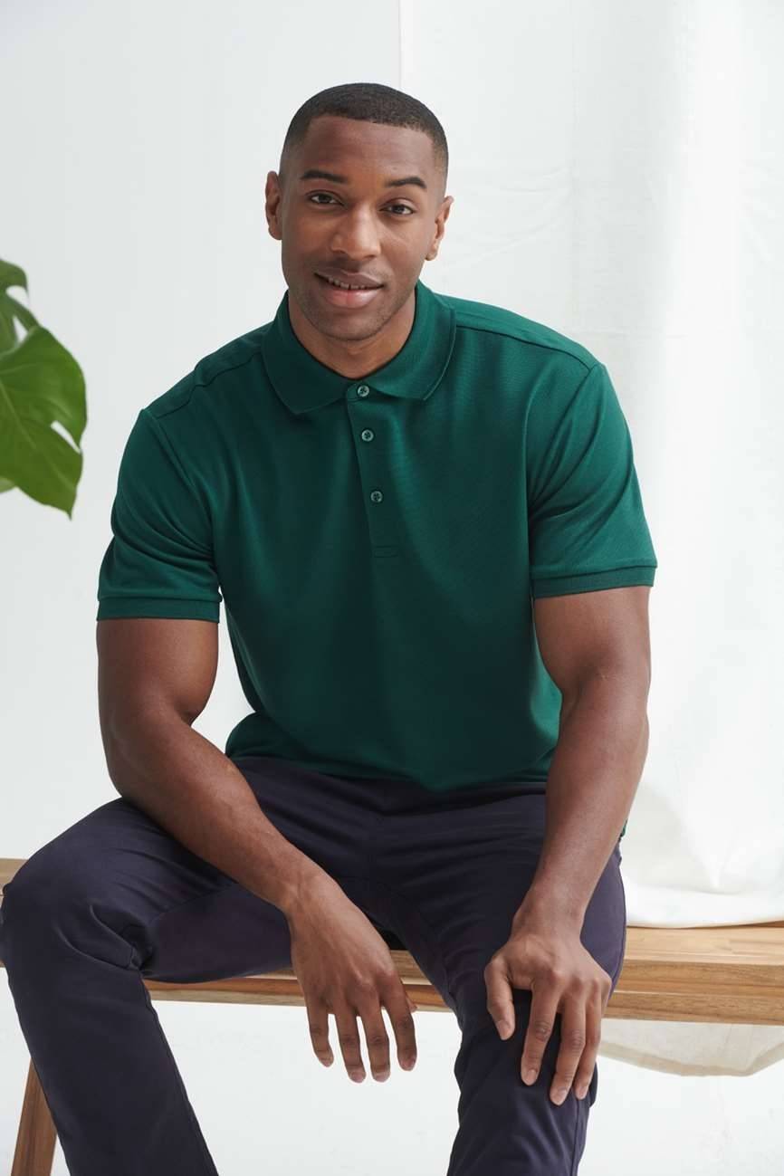 Koszulka polo o klasycznym kroju z oddychającego materiału z recyklingu