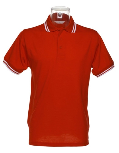 Koszulka polo z ozdobnymi paskami i rozcięciami bocznymi