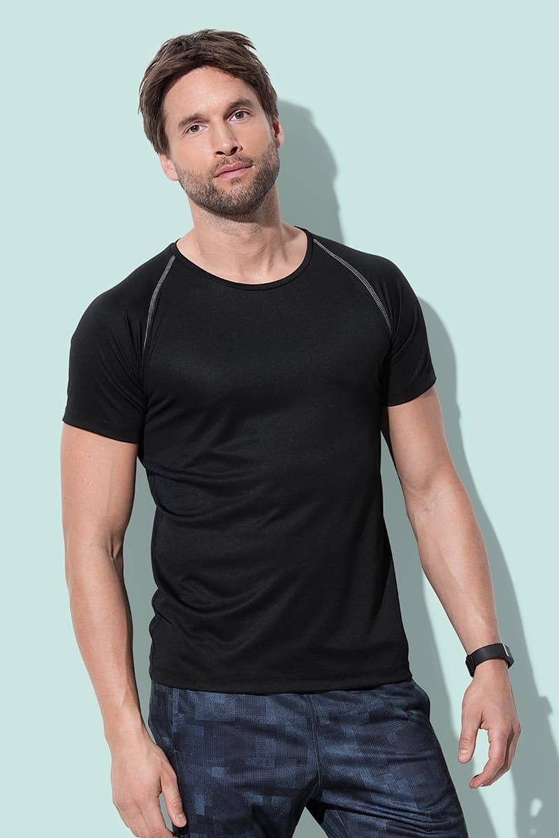 Koszulka sportowa męska Stedman z raglanowymi rękawkami i dekoracyjnymi szwami