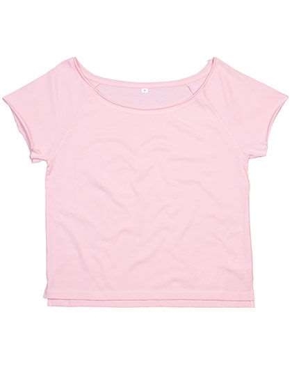 Krótki T-shirt damski o swobodnym kroju z surowym wykończeniem