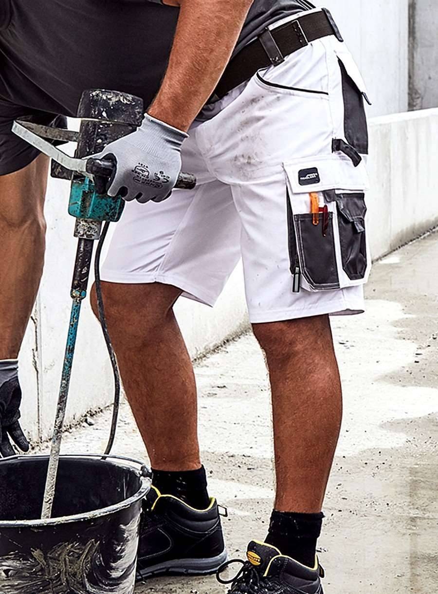 Krótkie spodenki robocze z potrójnymi szwami i licznymi kieszeniami