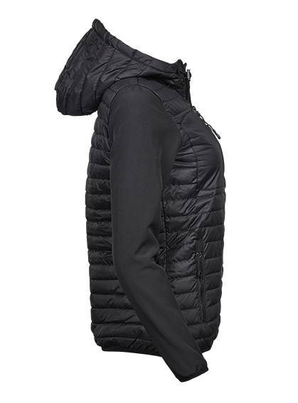 Kurtka damska z pikowanym korpusem i gładkimi rękawami