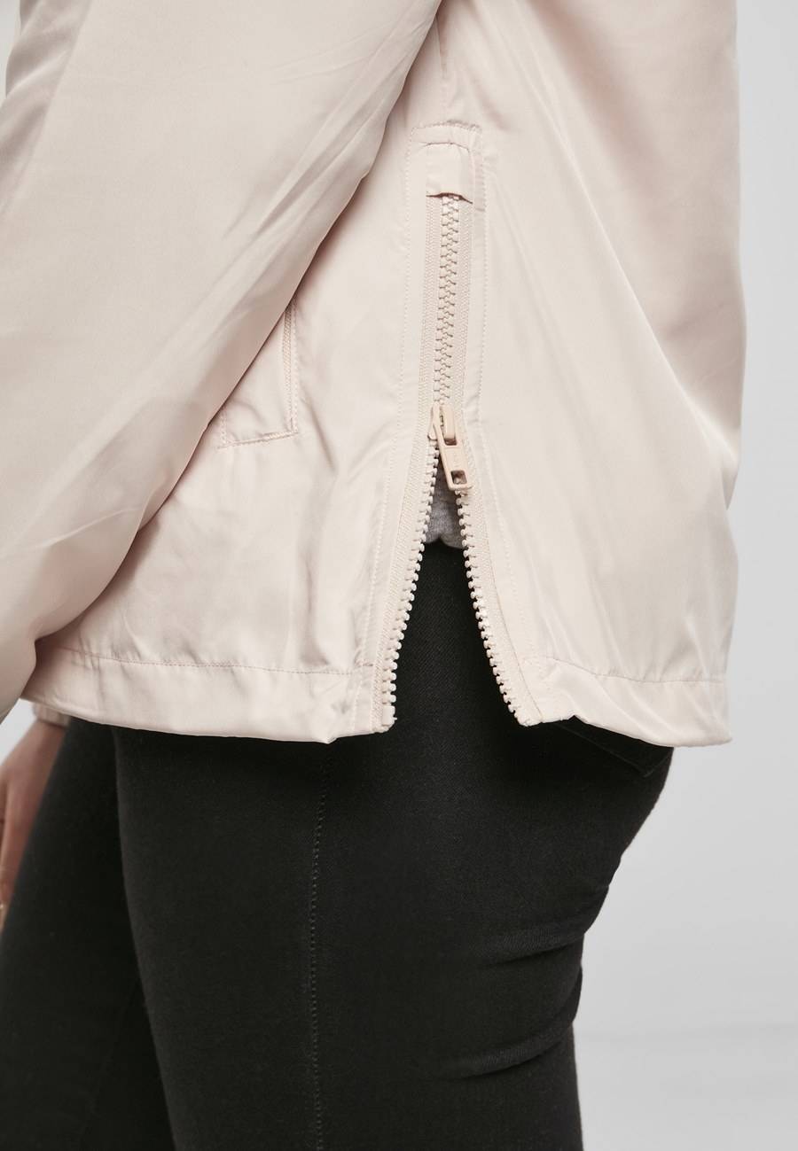 Kurtka damska zakładana przez głowę z dużą kieszenią na klatce piersiowej