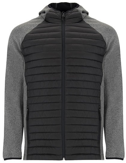 Kurtka hybrydowa z kapturem oraz pikowanym korpusem połączonym z materiałem softshell