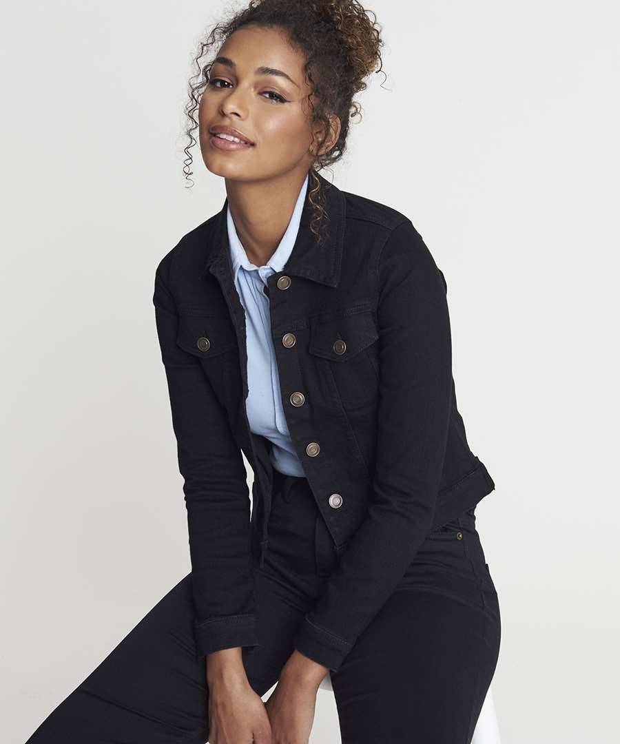 Kurtka jeansowa damska z mankietami na guziki