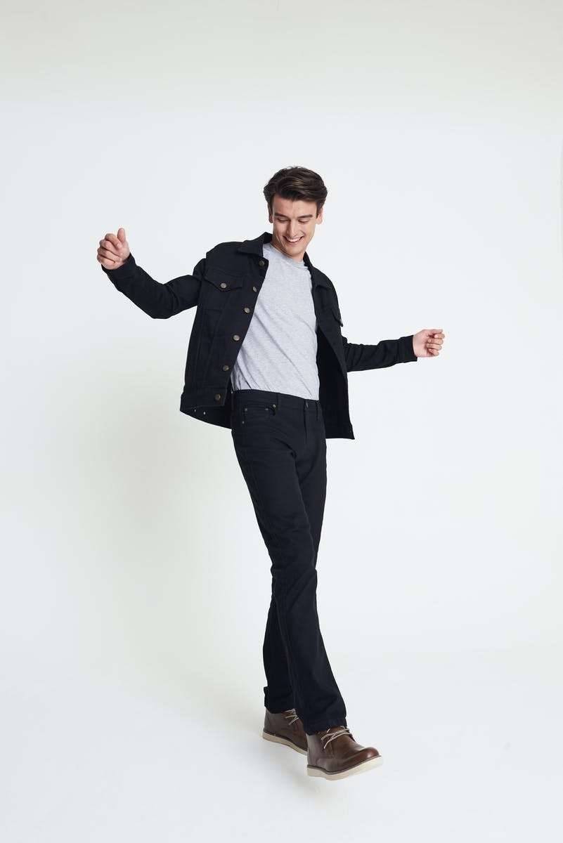 Kurtka jeansowa męska z mankietami na guziki