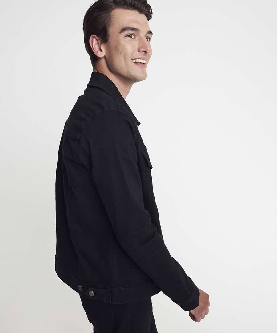 Kurtka jeansowa męska z mankietami na guziki