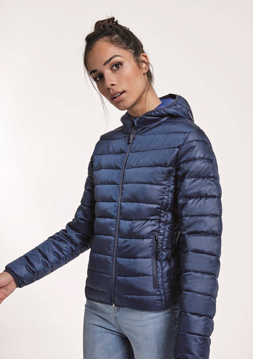 Kurtka pikowana damska Roly z kapturem i ochroną podbródka