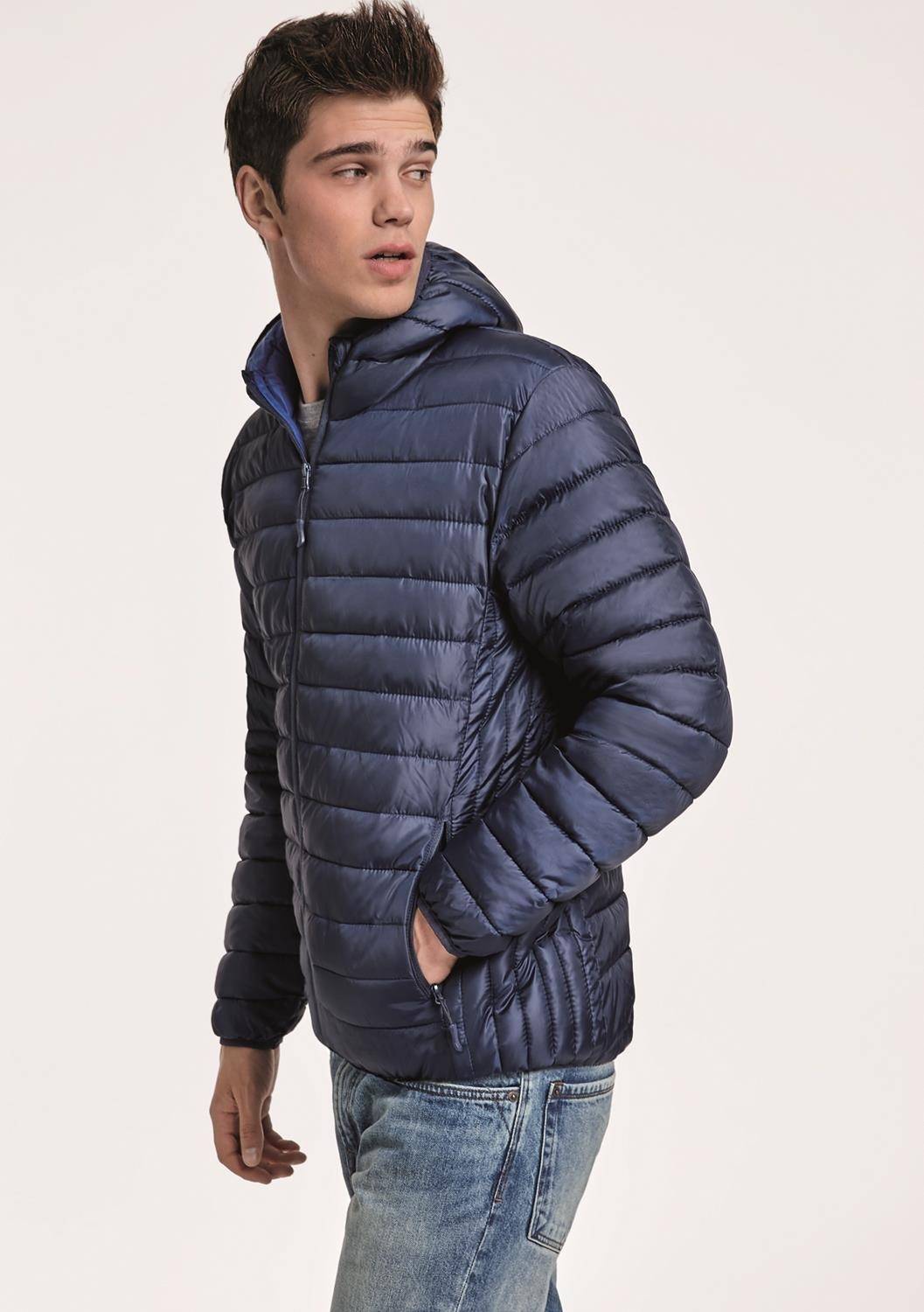 Kurtka pikowana męska Roly z kapturem i ochroną podbródka