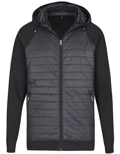 Kurtka pikowana z gładkimi rękawami i odpinanym kapturem