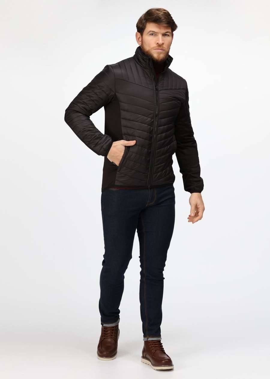 Kurtka puchowa Regatta pikowana z bocznymi panelami w technologii softshell