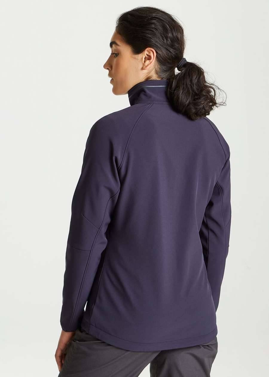 Kurtka softshell damska z klapą sztormową i osłoną podbródka, materiał z recyklingu