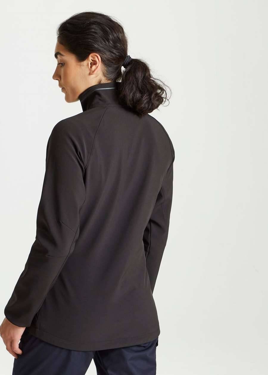 Kurtka softshell damska z klapą sztormową i osłoną podbródka, materiał z recyklingu