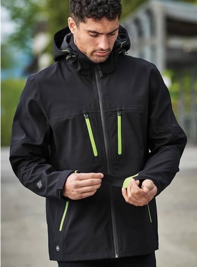 Kurtka softshell męska Stormtech z odpinanym kapturem i kontrastowymi kieszeniami