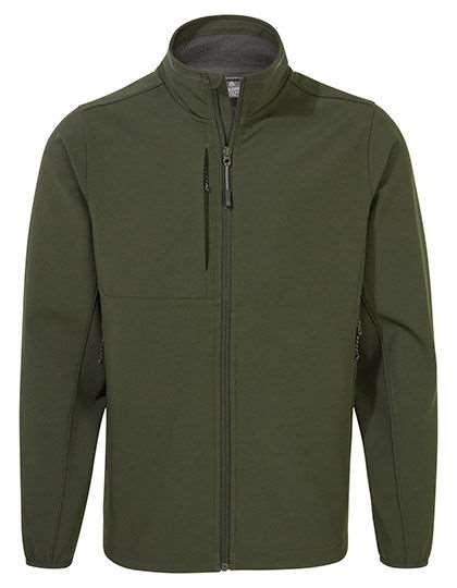 Kurtka softshell męska z klapą sztormową i osłoną podbródka, materiał z recyklingu