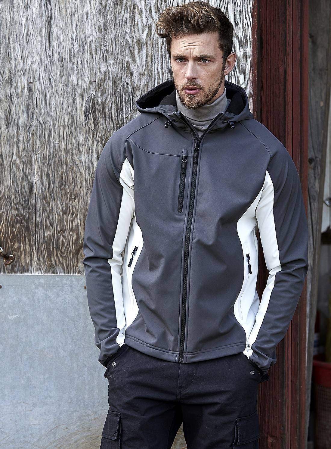 Kurtka softshell męska z kontrastowymi panelami marki Tee Jays