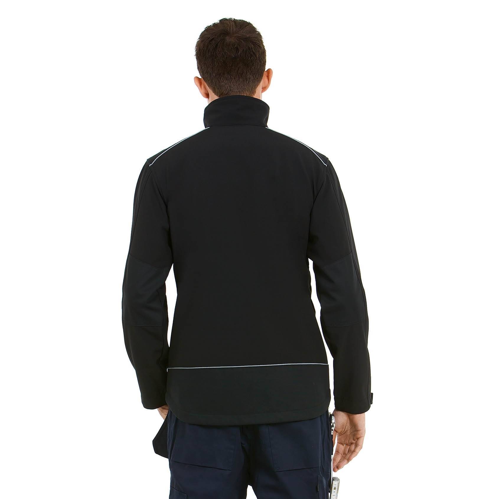 Kurtka softshell męska z odblaskowymi lamówkami na ramionach