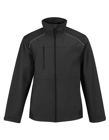 Kurtka softshell męska z odblaskowymi lamówkami na ramionach