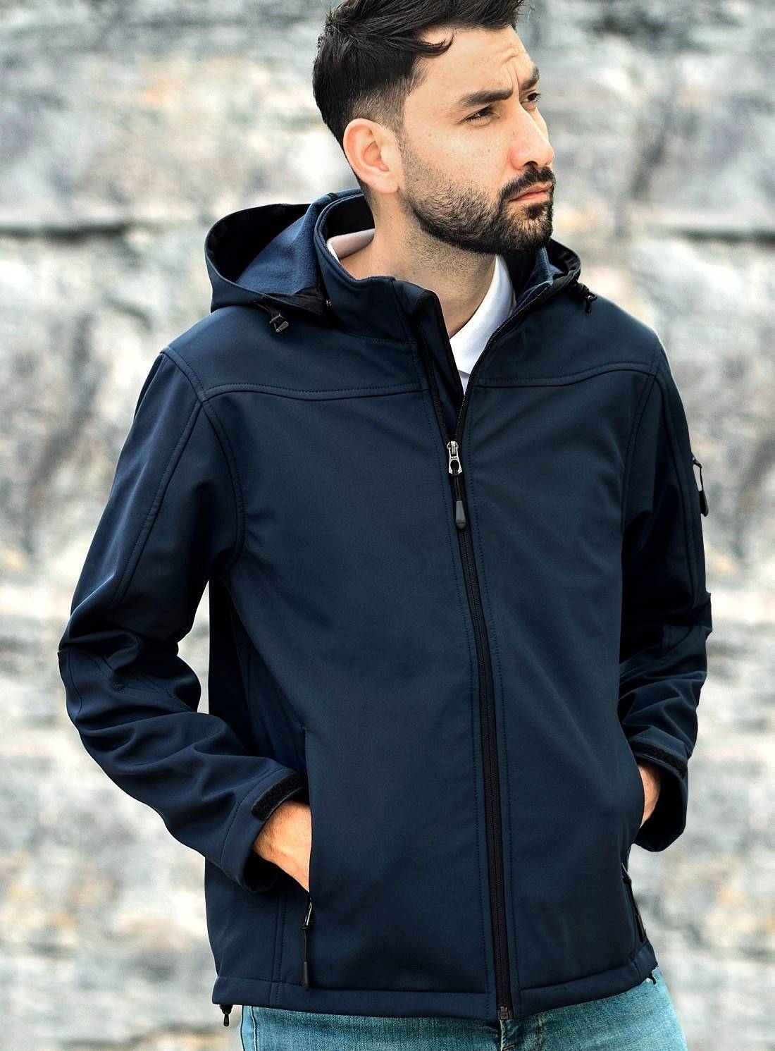 Kurtka softshell męska z trzywarstwowego materiału