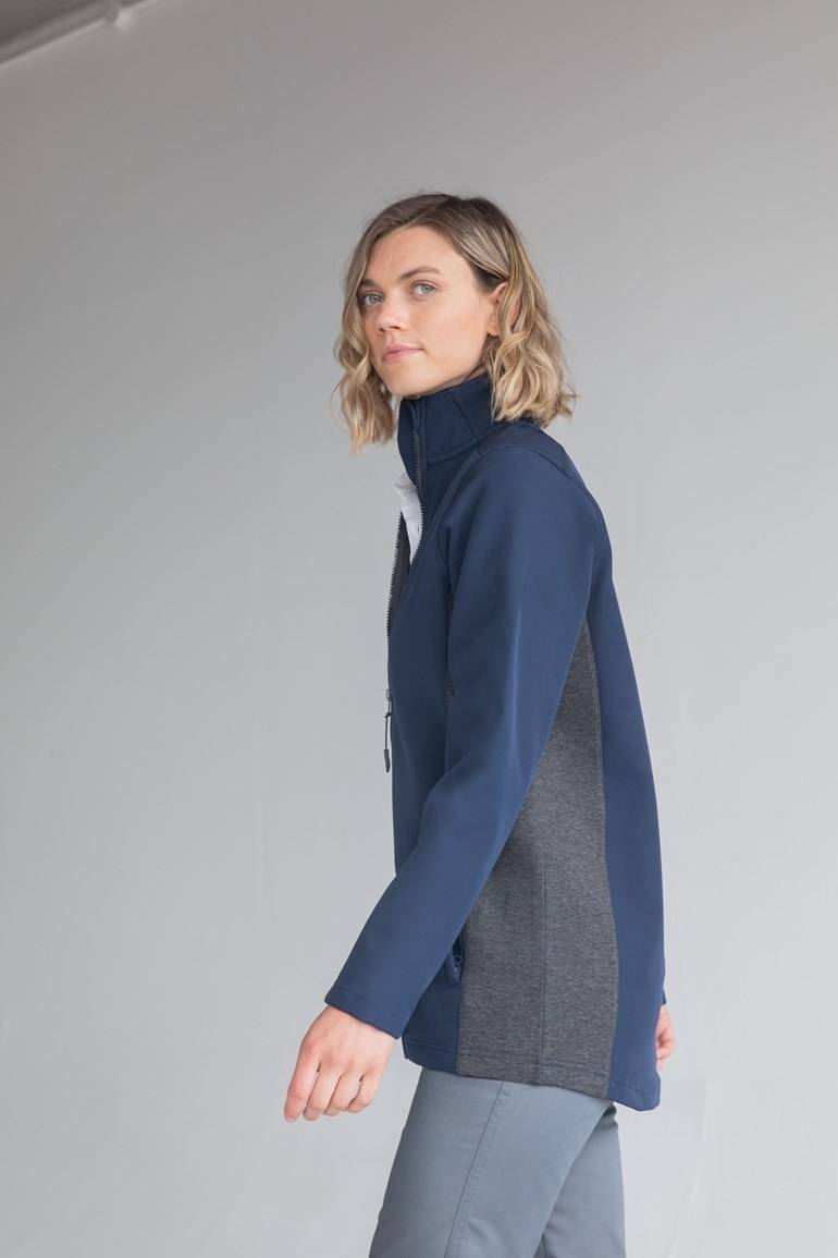 Kurtka softshell z mikropolarem i kontrastowymi bocznymi panelami