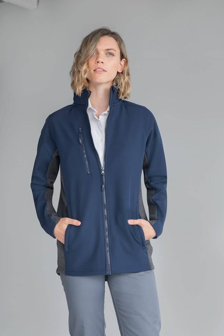 Kurtka softshell z mikropolarem i kontrastowymi bocznymi panelami