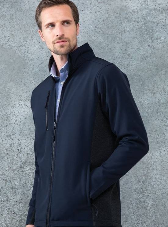 Kurtka softshell z mikropolarem i kontrastowymi bocznymi panelami