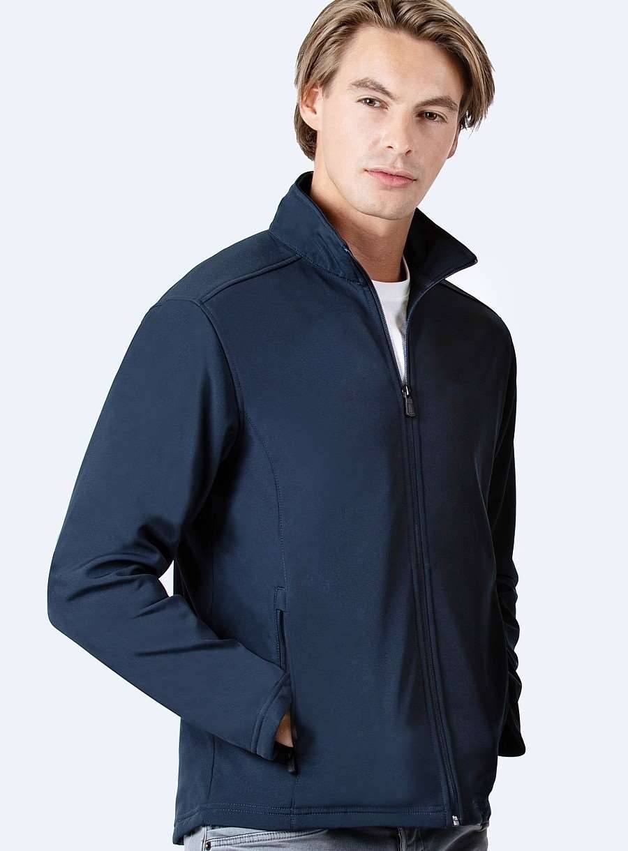 Kurtka softshell z wydłużonymi plecami, materiał oddychający i wodoodporny