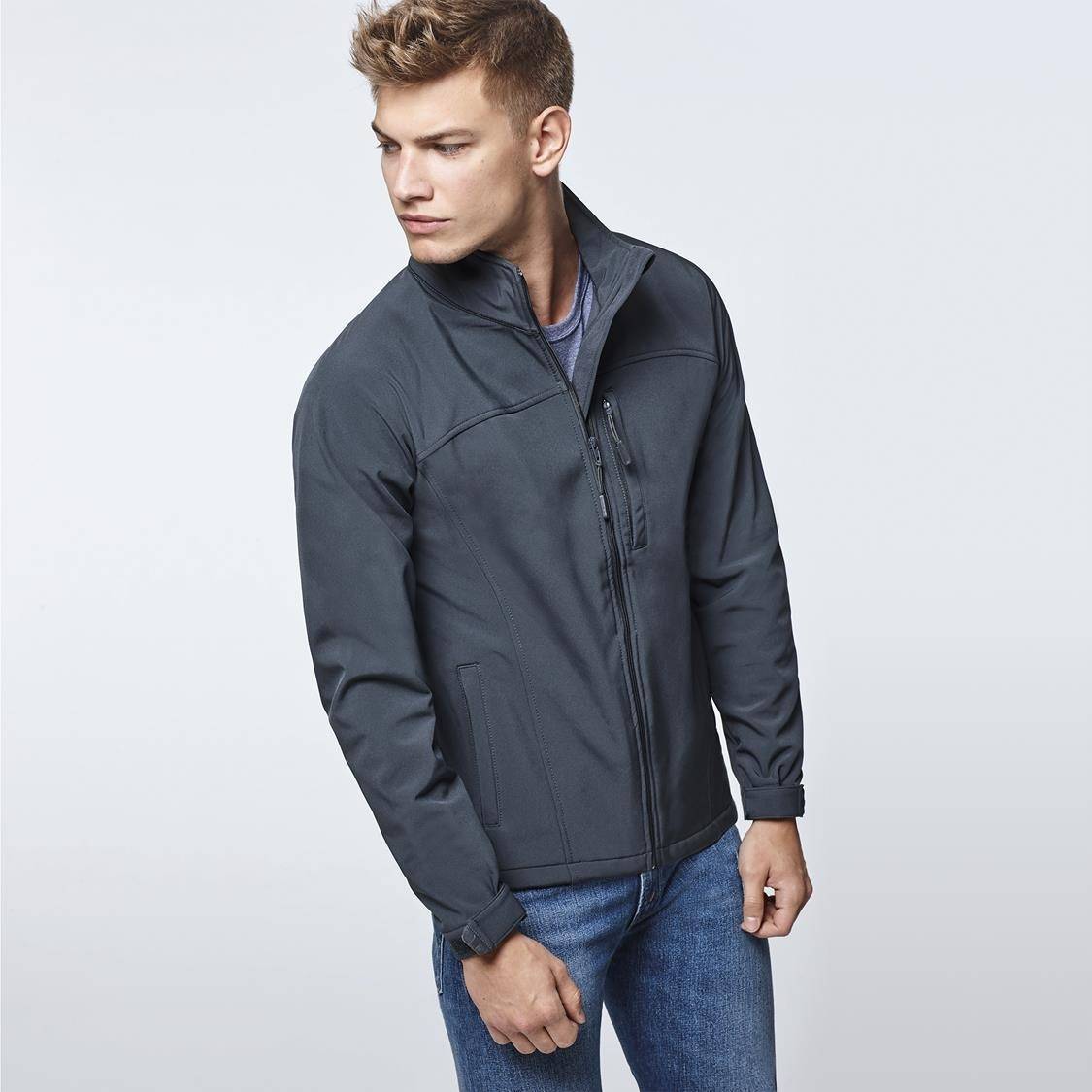 Kurtka softshell  ze ściegiem krzyżowym na klatce piersiowej