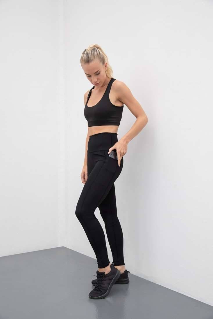 Leginsy sportowe Core z boczną kieszenią