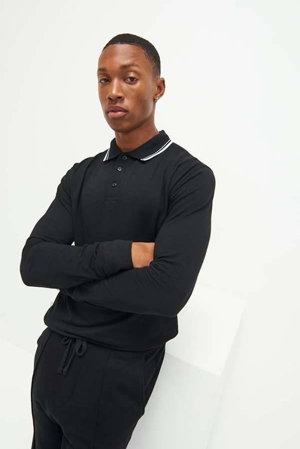 Long Sleeve Tipped 100 Polo