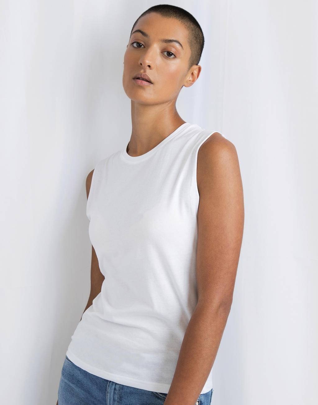 Markowa koszulka damska bez rękawów Tank T