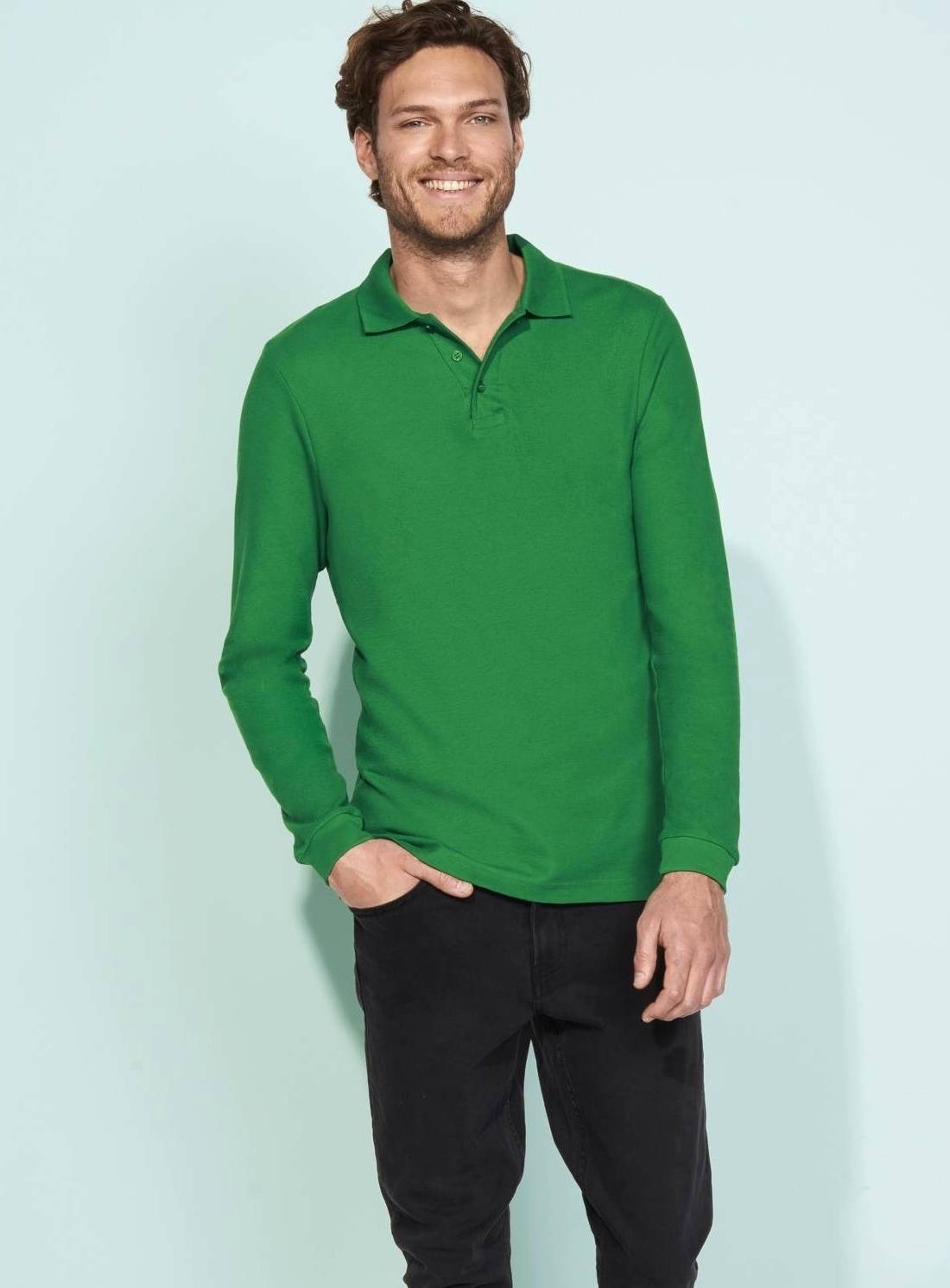 Markowa męska koszulka polo z długim rękawem