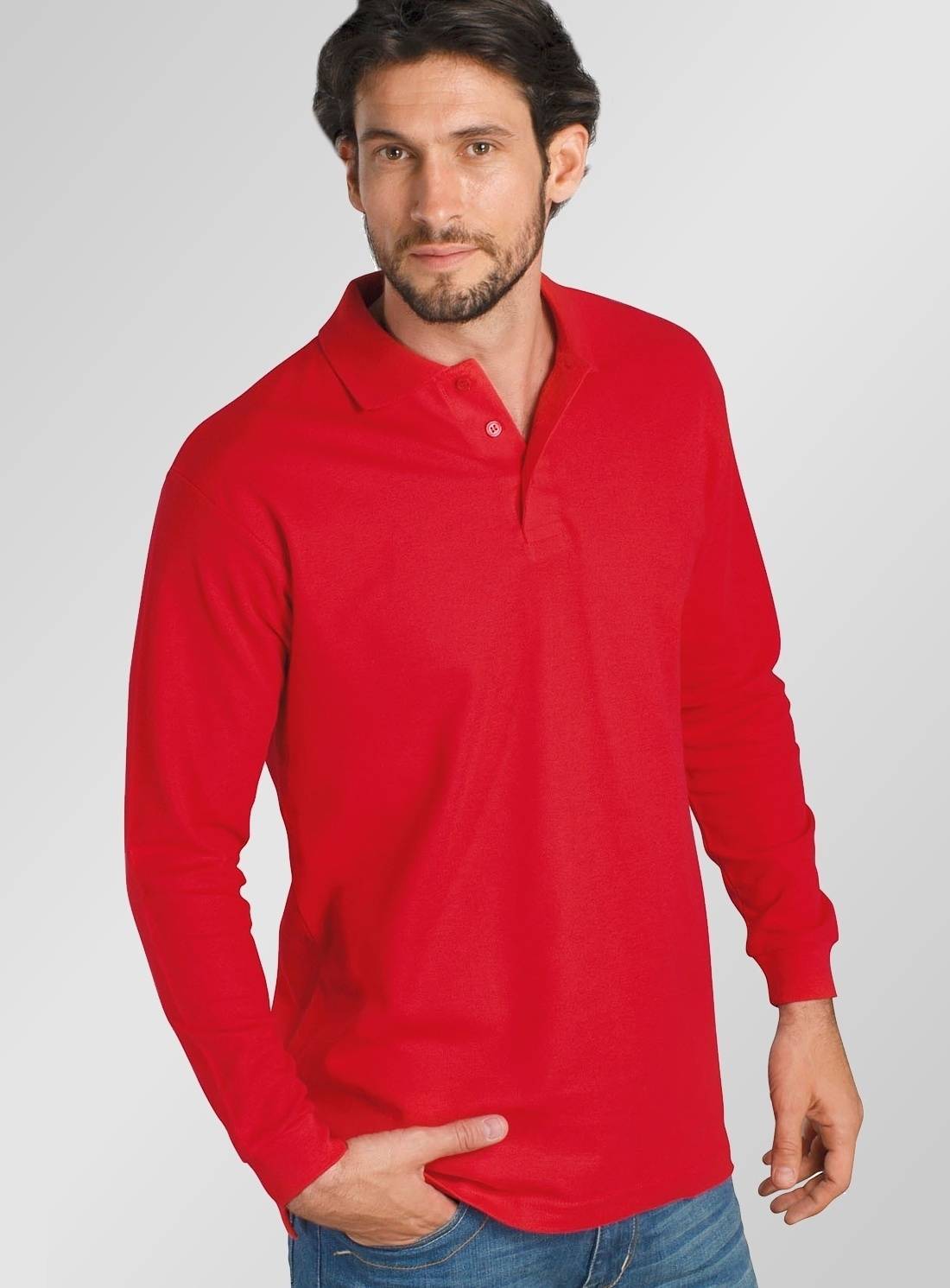 Markowa męska koszulka polo z długim rękawem