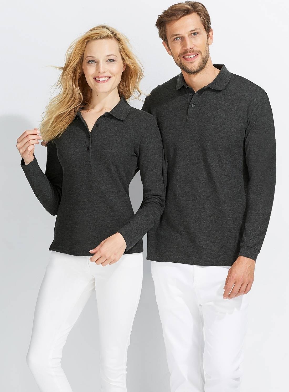 Markowa męska koszulka polo z długim rękawem