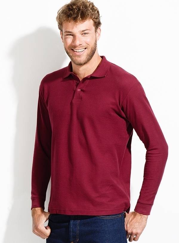 Markowa męska koszulka polo z długim rękawem