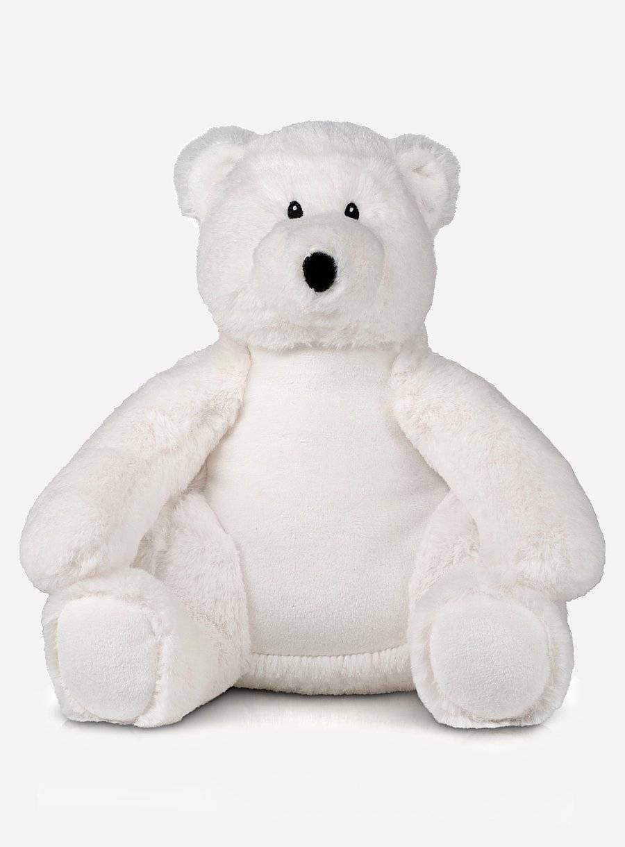 Maskotka pluszowa - miś polarny - z miejscem do znakowania, materiał z recyklingu