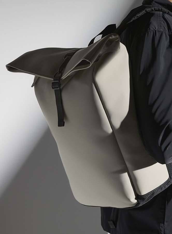 Matte PU Roll-Top Backpack