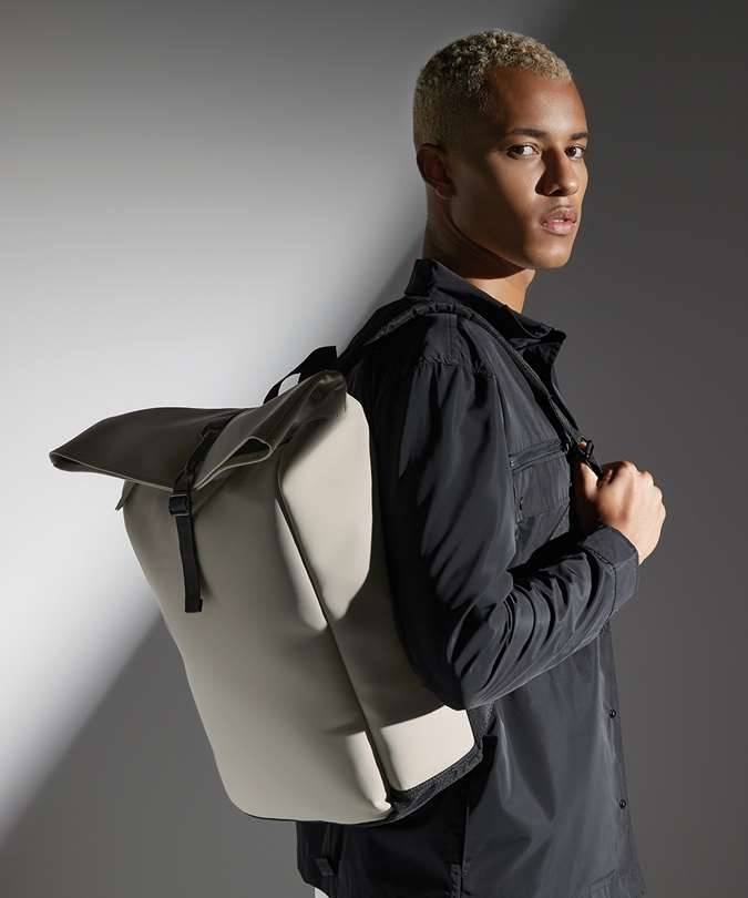 Matte PU Roll-Top Backpack