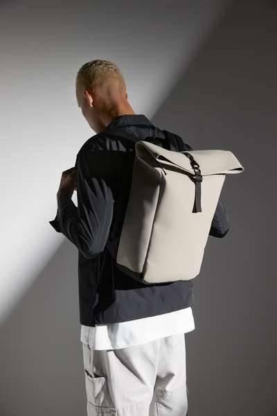 Matte PU Roll-Top Backpack