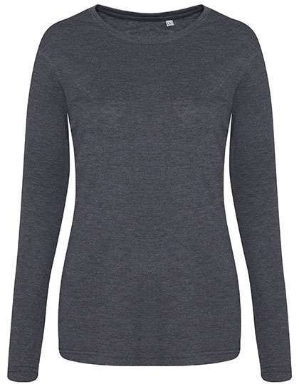 Melanżowy t-shirt damski z długimi rękawami
