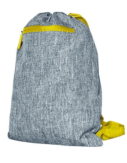 Melanżowy worek sportowy z zapinaną kieszenią
