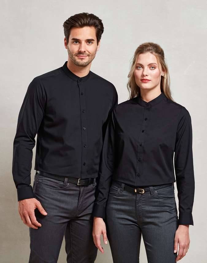 Men´s Banded Collar Grandad Long Sleeve Shirt